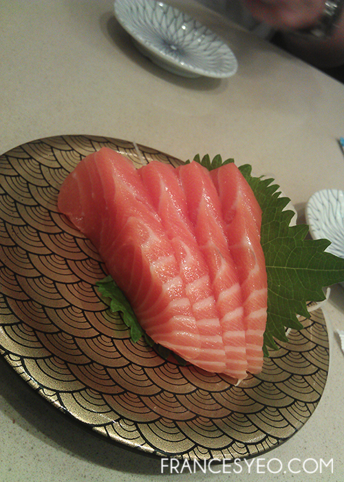 We always order salmon sashimi
